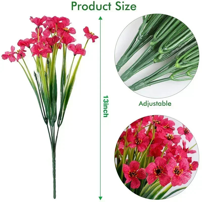 Artificial Flower Outdoor Fake Flowers UV Resistant Plants For Indoor Outside Hanging Plants Garden Porch Window Box Home Decor