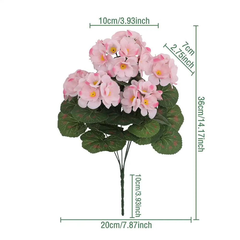 Artificial Geranium Flowers Wedding Bouquet Fake Flowers Silk Geranium Plants bouquet Home outdoor garden bonsai Decoration DIY