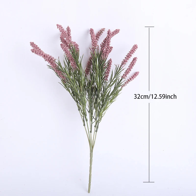 Artificial Beautiful Lavender Flowers Foam Wheat Crafts Fake Flower Wedding Home Artificial Plants Bouquet Christmas Decoration