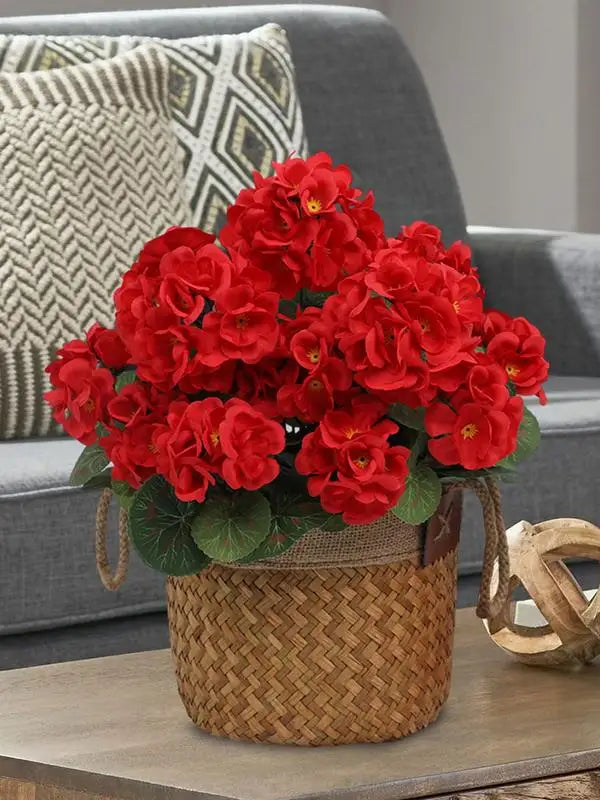 Artificial Geranium Flowers Wedding Bouquet Fake Flowers Silk Geranium Plants bouquet Home outdoor garden bonsai Decoration DIY