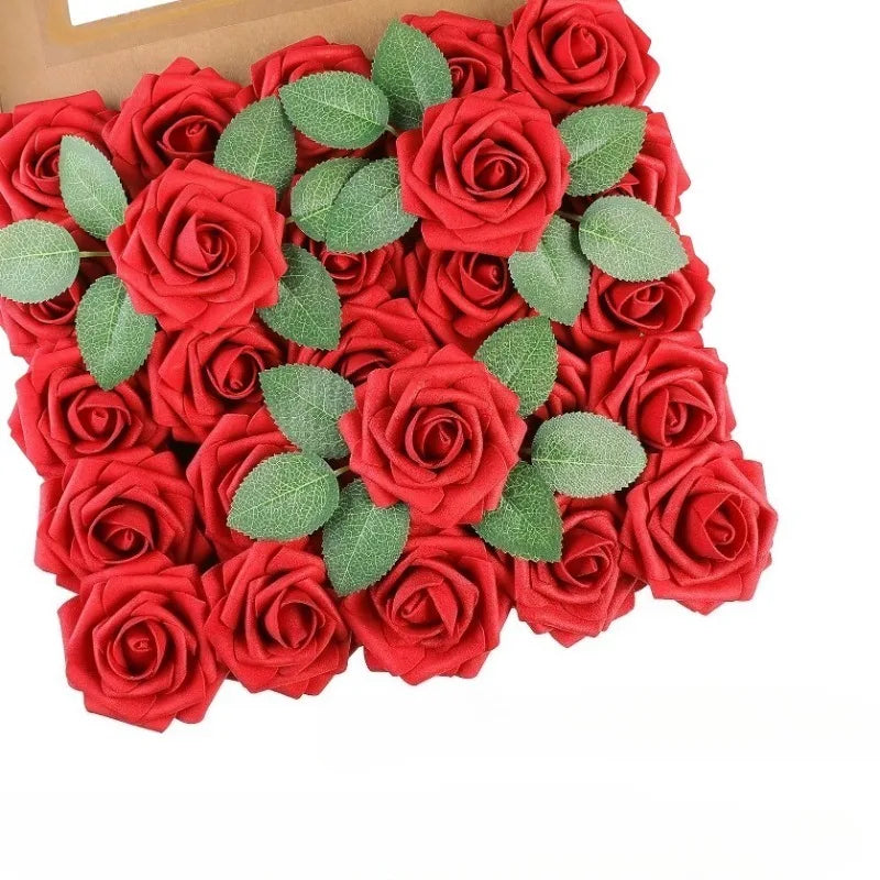 Artificial Flowers Fake Roses with Stems Wedding Bouquets Centerpieces Party Home Decor Realistic Fake Flowers for Arrangements