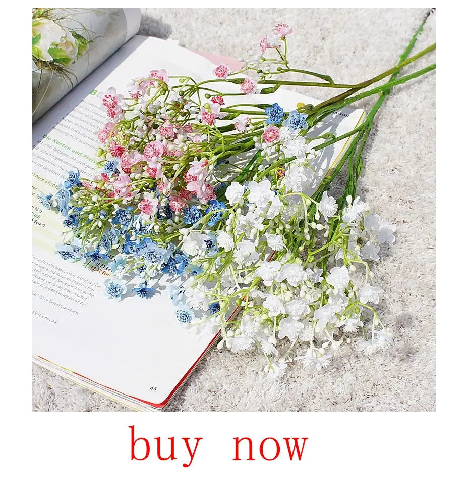 Artificial Flowers Silk Hydrangea Vase for Home Decoration Accessories Wedding Decorative Fake Plants Christmas Garland Material