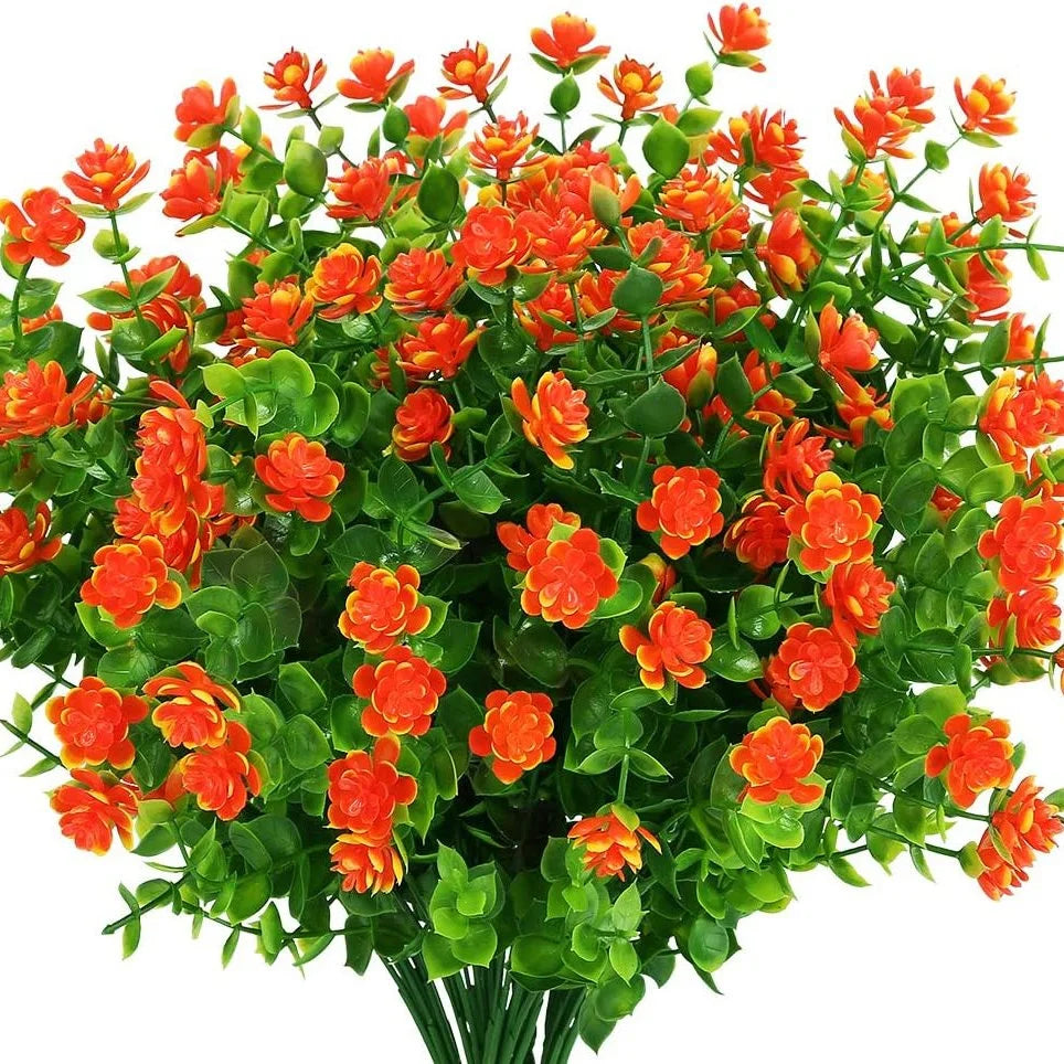 Artificial Flowers UV Resistant Outdoor Fake Flowers Plastic Hanging Shrubs Plants for Garden Porch Window Box Home Decoration