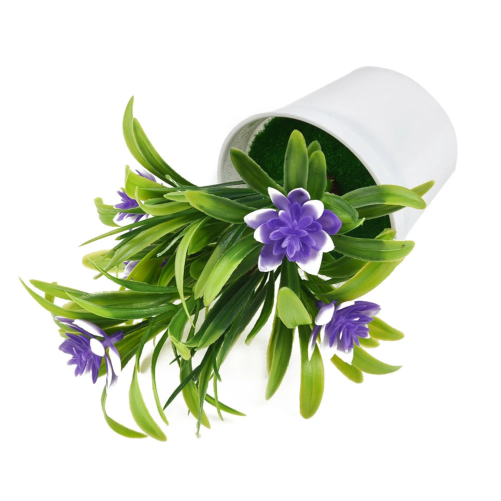 Artificial Flowers Plant Pot Simulate Fake Plastic Flowers Home Office Decor Gift Desktop Bonsai Wedding Party Balcony Ornaments