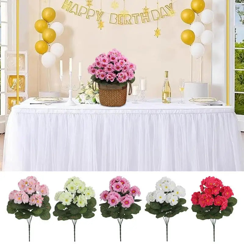 Artificial Geranium Flowers Wedding Bouquet Fake Flowers Silk Geranium Plants bouquet Home outdoor garden bonsai Decoration DIY