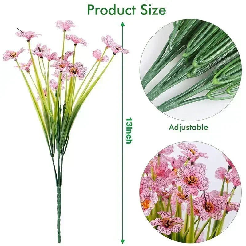 Artificial Flower Outdoor Fake Flowers UV Resistant Plants For Indoor Outside Hanging Plants Garden Porch Window Box Home Decor