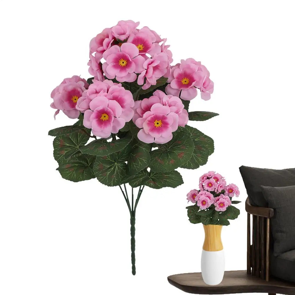 Artificial Geranium Flowers Wedding Bouquet Fake Flowers Silk Geranium Plants bouquet Home outdoor garden bonsai Decoration DIY