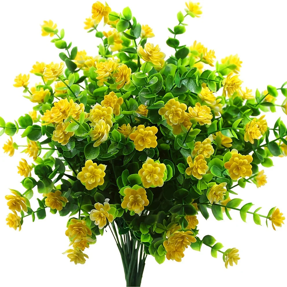 Artificial Flowers UV Resistant Outdoor Fake Flowers Plastic Hanging Shrubs Plants for Garden Porch Window Box Home Decoration