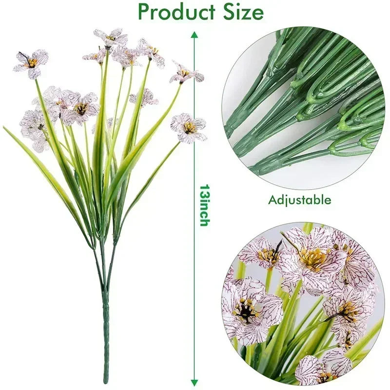 Artificial Flower Outdoor Fake Flowers UV Resistant Plants For Indoor Outside Hanging Plants Garden Porch Window Box Home Decor