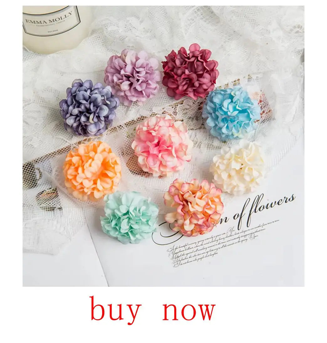 Artificial Flowers Silk Hydrangea Vase for Home Decoration Accessories Wedding Decorative Fake Plants Christmas Garland Material