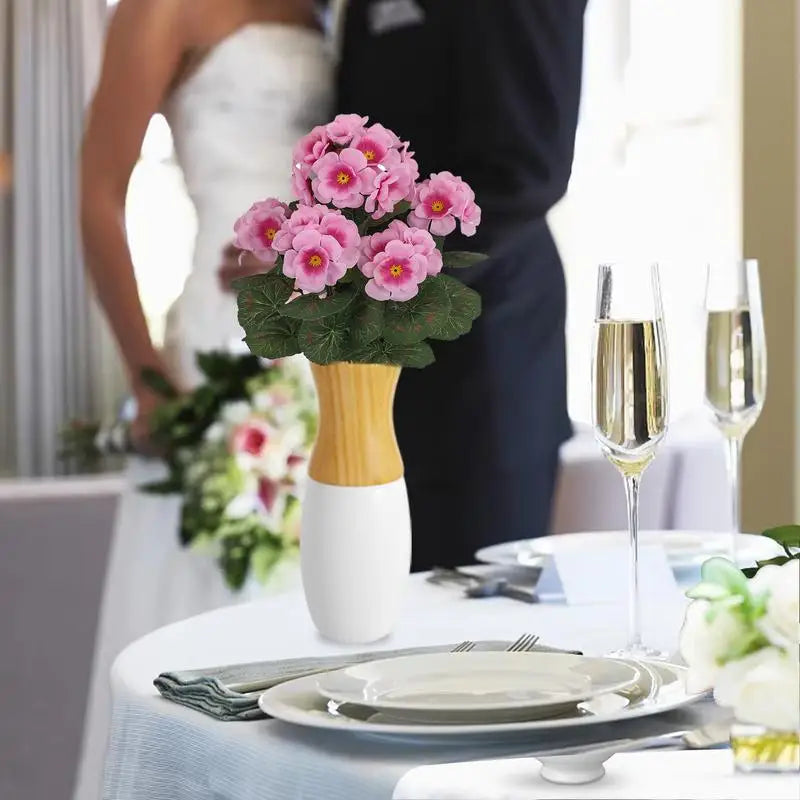 Artificial Geranium Flowers Wedding Bouquet Fake Flowers Silk Geranium Plants bouquet Home outdoor garden bonsai Decoration DIY