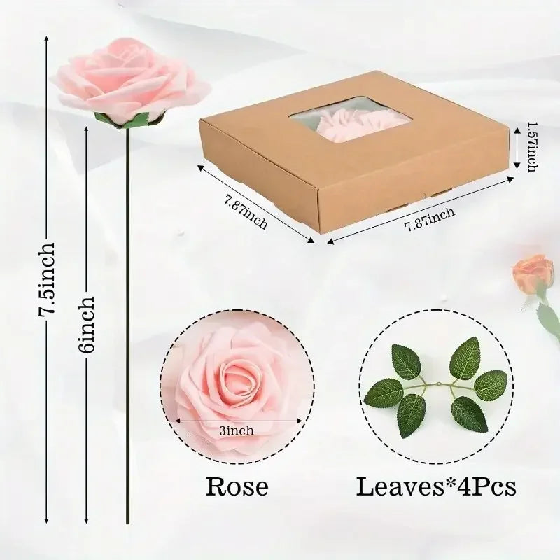 Artificial Flowers Fake Roses with Stems Wedding Bouquets Centerpieces Party Home Decor Realistic Fake Flowers for Arrangements