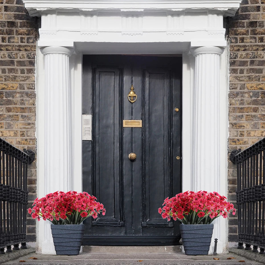 Artificial Flower Outdoor Fake Flowers UV Resistant Plants For Indoor Outside Hanging Plants Garden Porch Window Box Home Decor