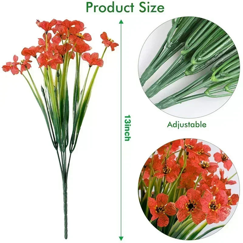 Artificial Flower Outdoor Fake Flowers UV Resistant Plants For Indoor Outside Hanging Plants Garden Porch Window Box Home Decor