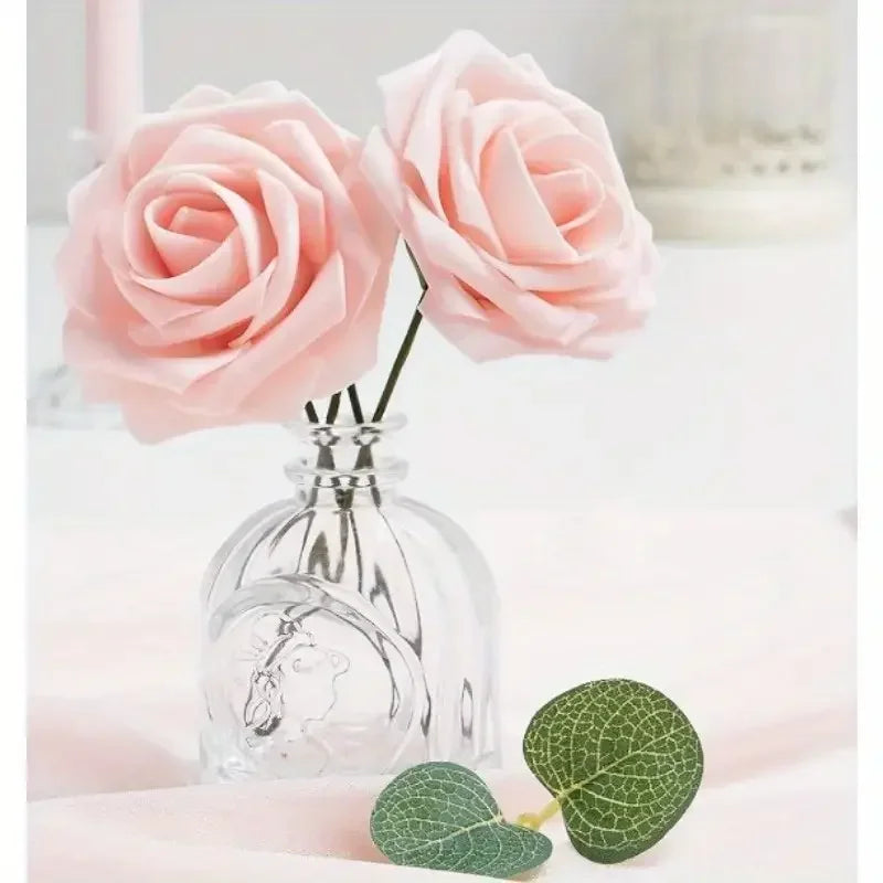 Artificial Flowers Fake Roses with Stems Wedding Bouquets Centerpieces Party Home Decor Realistic Fake Flowers for Arrangements