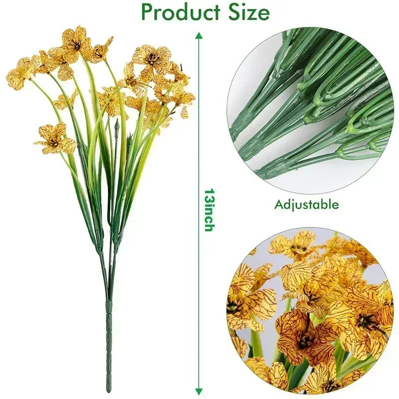 Artificial Flower Outdoor Fake Flowers UV Resistant Plants For Indoor Outside Hanging Plants Garden Porch Window Box Home Decor