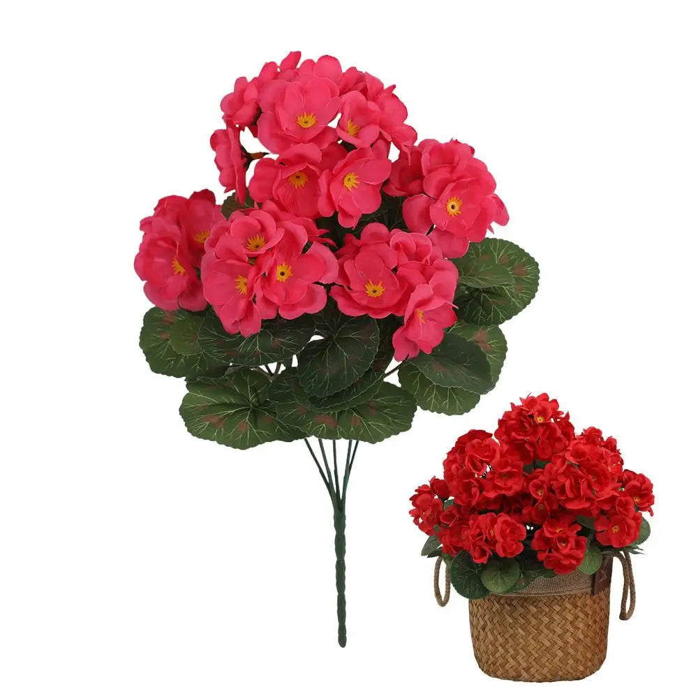 Artificial Geranium Flowers Wedding Bouquet Fake Flowers Silk Geranium Plants bouquet Home outdoor garden bonsai Decoration DIY