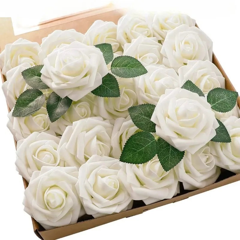 Artificial Flowers Fake Roses with Stems Wedding Bouquets Centerpieces Party Home Decor Realistic Fake Flowers for Arrangements