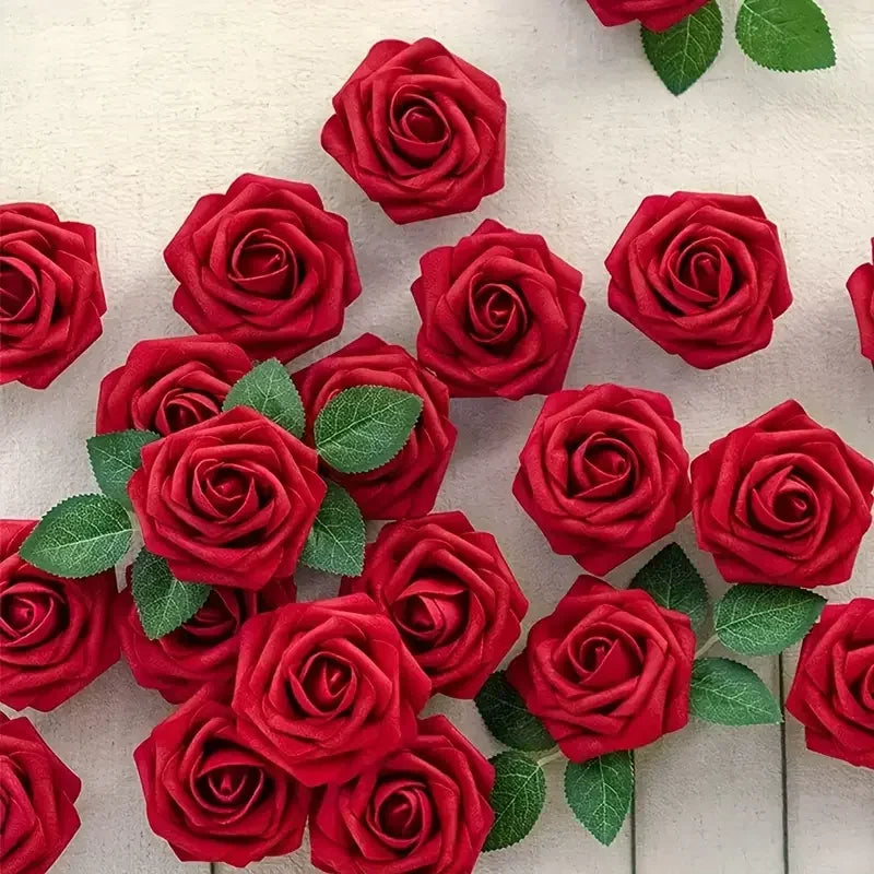 Artificial Flowers Fake Roses with Stems Wedding Bouquets Centerpieces Party Home Decor Realistic Fake Flowers for Arrangements